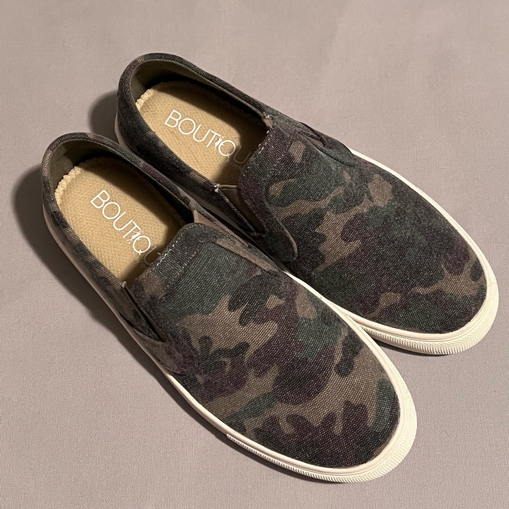 Boutique - Camouflage Slip-on Sneakers - Size 9
